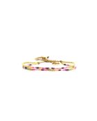 Bracelet Spaggia Rosa Alya mauve, rose fluo, saumon fluo, nacre, doré