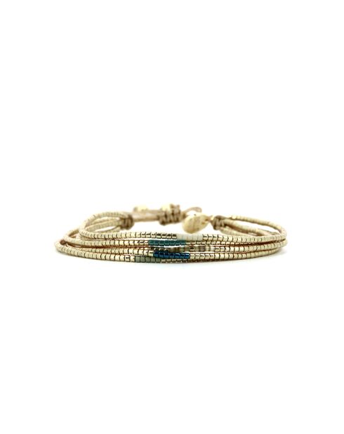 Bracelet Émeraude Paradise Victoire vert émeraude, bleu, champagne, doré