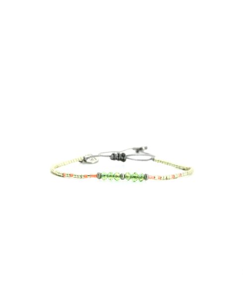 Bracelet Rainbow Kiss Elena rose fluo, corail rosé fluo, vert fluo, argent