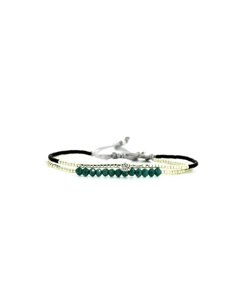 Bracelet Calanque d'En Vau Ella Vert turquoise, noir, argent