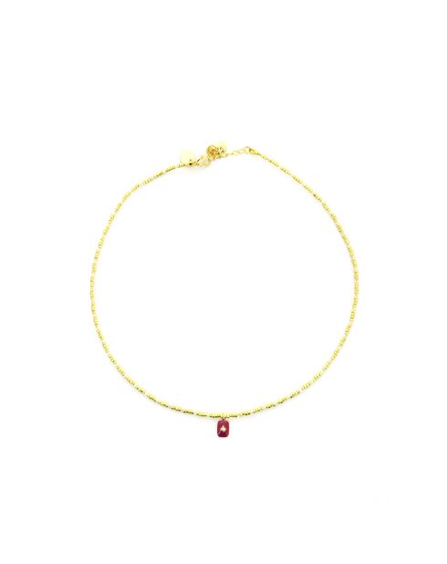 Collier June  pourpre, doré