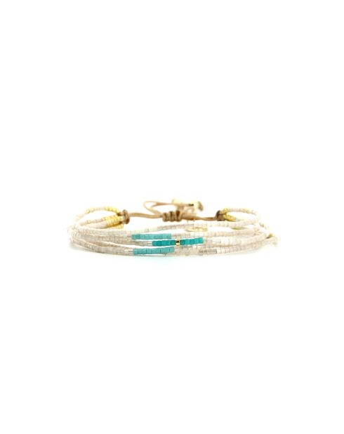 Bracelet Bora Bora Victoire Turquoise, blanc, doré