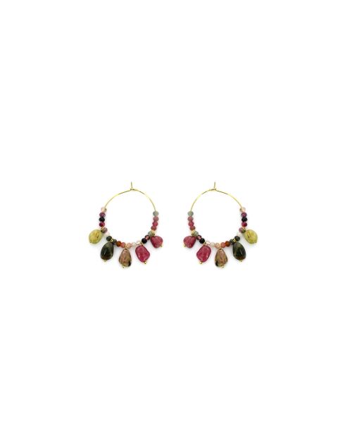 Paires de boucles Louise  multicolore, doré