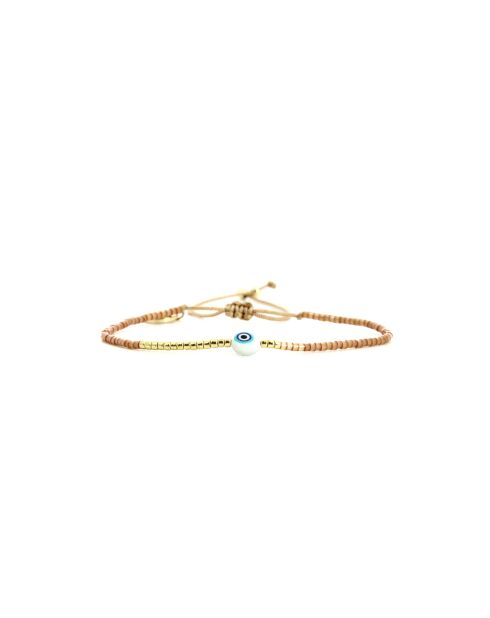 Bracelet Bonifacio Sunset Iris bleu royal, rose fluo, saumon, caramel, doré