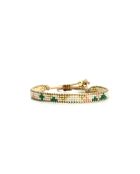 Bracelet Sweet Cactus Célia vert émeraude, rose pastel, vert d'eau, nacre, doré