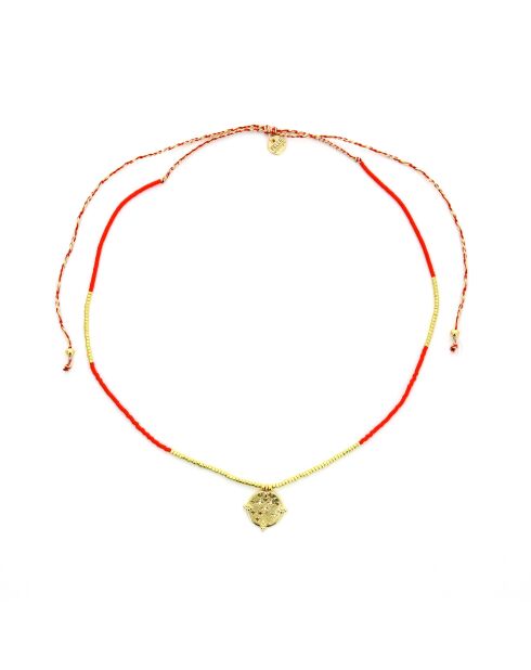 Sautoir Sunny  corail, doré