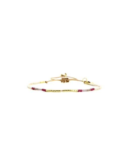 Bracelet Plum Bubble Alice prune, rose poudré, nacre, doré