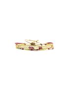 Bracelet Plum Bubble Swen prune, rose poudré, nacre, doré