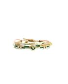 Bracelet Sweet Cactus Joy vert émeraude, rose pastel, vert d'eau, nacre, doré