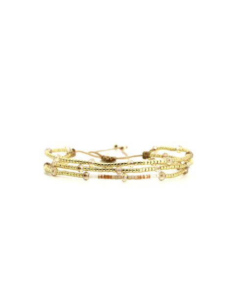 Bracelet White Coconut Léonie caramel, vanille, nacre, doré