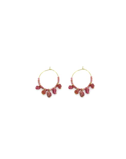 Paires de boucles Louise  rose, doré
