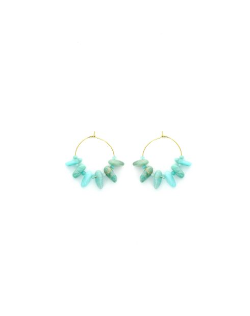 Paires de boucles NAOMIE  turquoise, doré