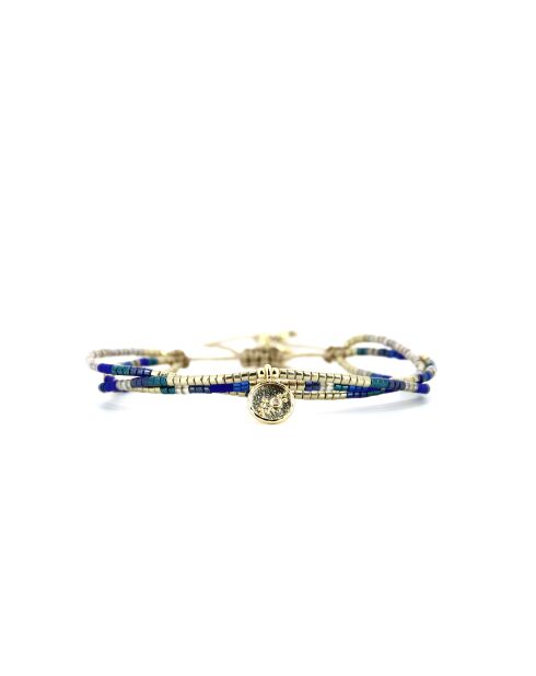 Bracelet Majorelle Emy bleu, champagne, doré