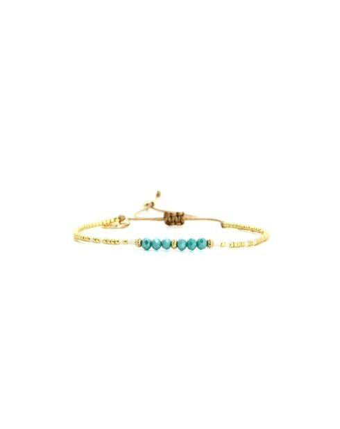 Bracelet Bora Bora Elena Turquoise, blanc, doré