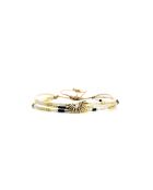 Bracelet Sable Noir Saly noir, blanc, nacre, doré