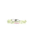Bracelet Rainbow Kiss Léonie rose fluo, corail rosé fluo, vert fluo, argent
