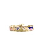 Bracelet Bonifacio Sunset Chloé bleu royal, rose fluo, saumon, caramel, doré