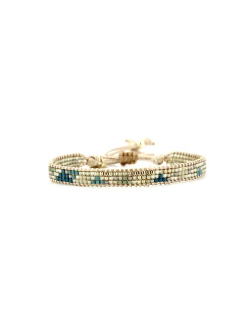Bracelet Émeraude Paradise Célia vert émeraude, bleu, champagne, doré