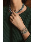 Bracelet Émeraude Paradise Célia vert émeraude, bleu, champagne, doré