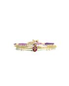 Bracelet Pretty Woman Joy mauve, violet orchidée, vert d'eau, doré
