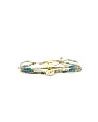 Bracelet Émeraude Paradise Emy vert émeraude, bleu, champagne, doré