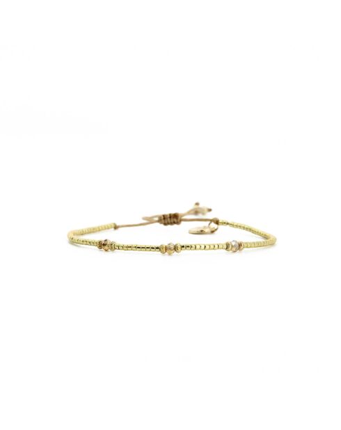 Bracelet White Coconut Nina caramel, vanille, nacre, doré