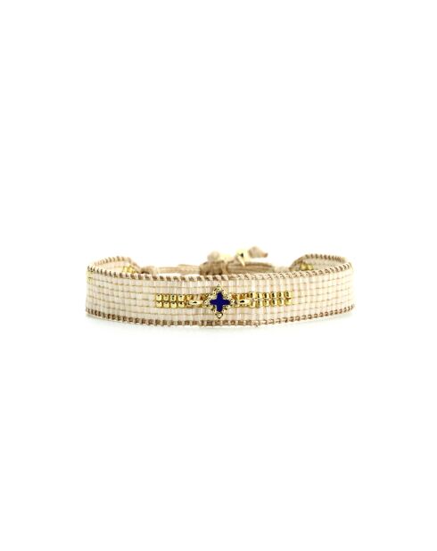 Bracelet Bonifacio Sunset Lou bleu royal, rose fluo, saumon, caramel, doré
