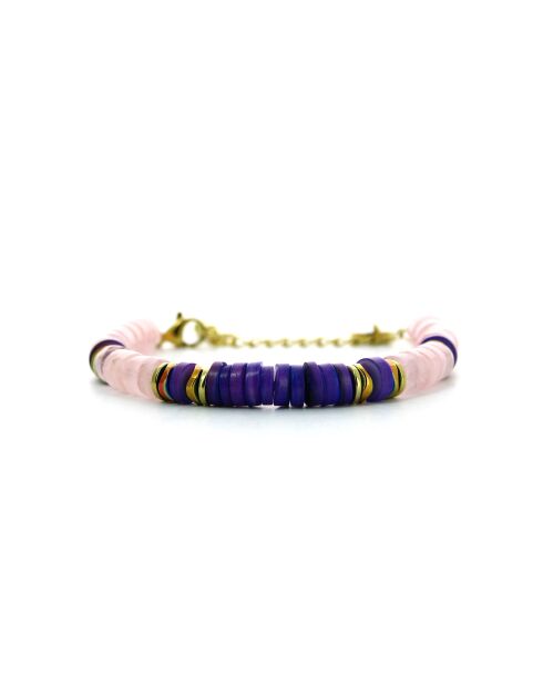 Bracelet Mathilde  rose, violet, doré