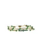 Bracelet Vert de Jade Léonie camaïeu de vert, champagne, doré
