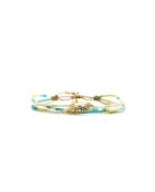 Bracelet Bora Bora Saly Turquoise, blanc, doré