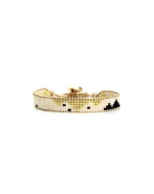 Bracelet Sable Noir Chloé noir, blanc, nacre, doré