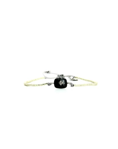 Bracelet Calanque d'En Vau Alix Vert turquoise, noir, argent
