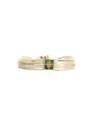 Bracelet Sweet cactus Keira vert émeraude, rose pastel, vert d'eau, nacre, doré