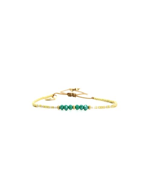 Bracelet Turquoise Paradise Elena turquoise, vert émeraude, mauve, nacre, doré