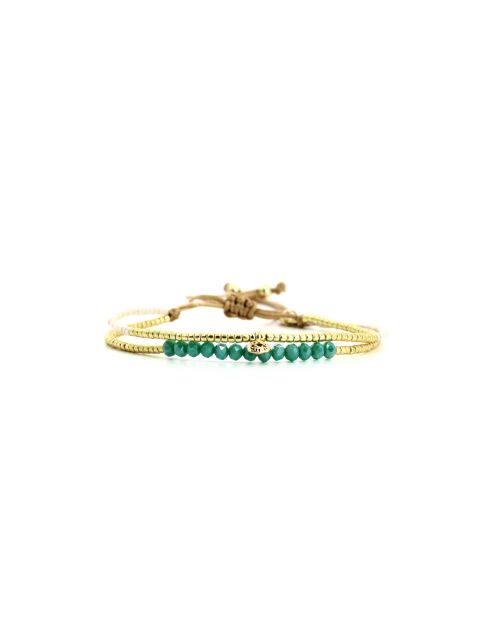 Bracelet Turquoise Paradise Ella turquoise, vert émeraude, mauve, nacre, doré
