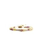 Bracelet Plum Bubble Alma prune, rose poudré, nacre, doré