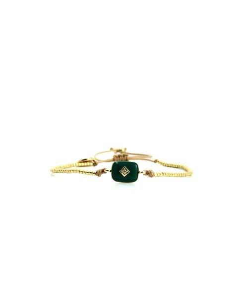 Bracelet Sweet Cactus Alix vert émeraude, rose pastel, vert d'eau, nacre, doré