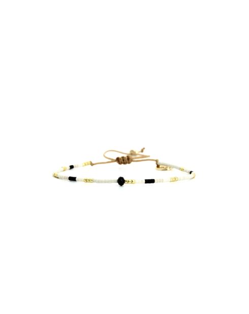 Bracelet Sable Noir Emma noir, blanc, nacre, doré