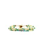 Bracelet Turquoise Paradise Léonie turquoise, vert émeraude, mauve, nacre, doré