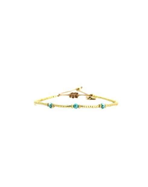 Bracelet Bora Bora Nina Turquoise, blanc, doré