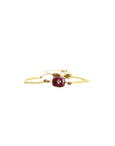 Bracelet Plum Bubble Alix prune, rose poudré, nacre, doré