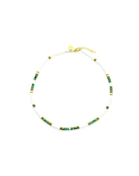 Collier Ibiza Beach  blanc, turquoise