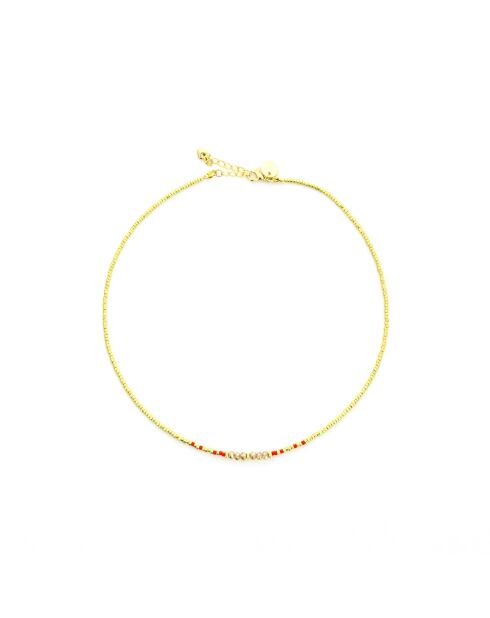 Collier May  corail, doré