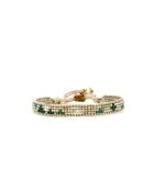 Bracelet Vert de Jade Célia camaïeu de vert, champagne, doré