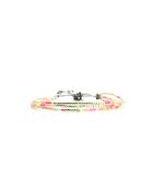 Bracelet Rainbow Kiss Agathe rose fluo, corail rosé fluo, vert fluo, argent