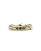 Bracelet Vert de Jade Alba camaïeu de vert, champagne, doré