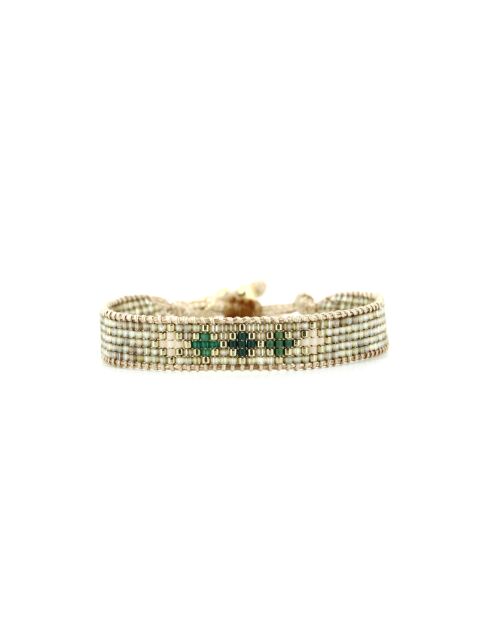Bracelet Vert de Jade Alba camaïeu de vert, champagne, doré