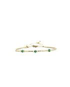 Bracelet Vert de Jade Nina camaïeu de vert, champagne, doré