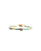 Bracelet Turquoise Paradise Alma turquoise, vert émeraude, mauve, nacre, doré