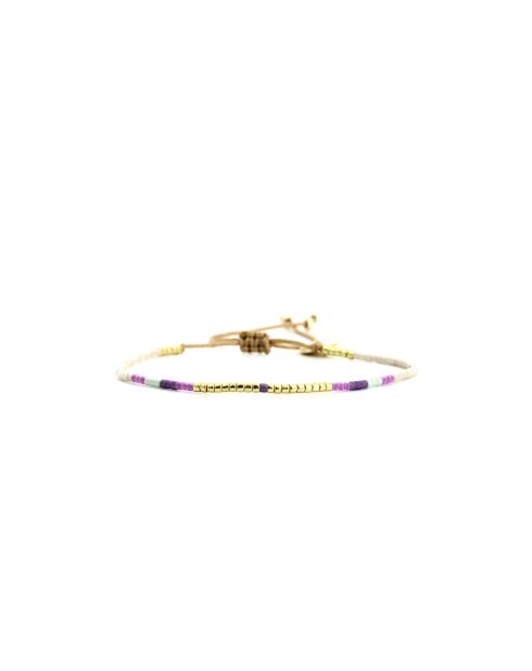 Bracelet Pretty Woman Alice mauve, violet orchidée, vert d'eau, doré